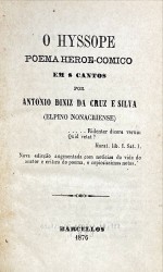 O HYSSOPE. Poema heroe-comico. Em 8 cantos. Por... (Elpino Nonacriense).